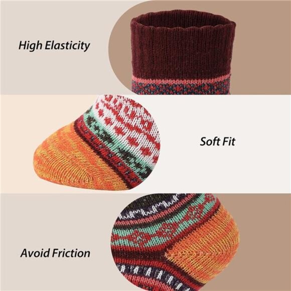NEW Boho Thick Warm Wool Socks - Picture 3 of 5